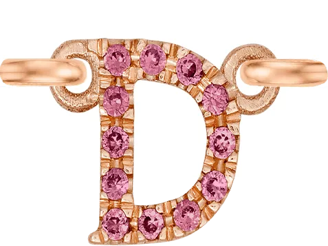Rose Gold, Pink Sapphire Letter