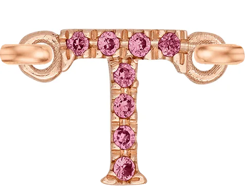 Rose Gold, Pink Sapphire Letter