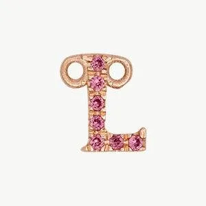 Rose Gold, Pink Sapphire Letter