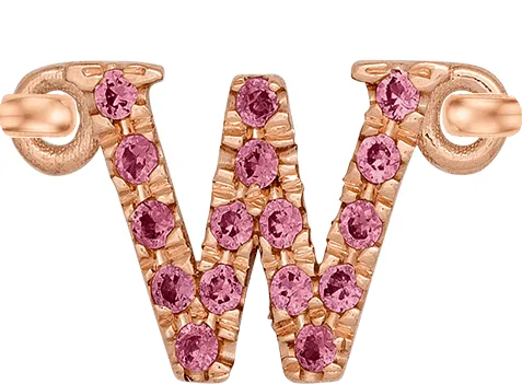 Rose Gold, Pink Sapphire Letter
