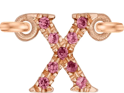 Rose Gold, Pink Sapphire Letter