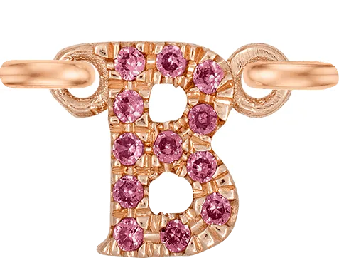 Rose Gold, Pink Sapphire Letter