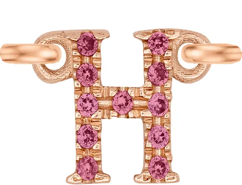 Rose Gold, Pink Sapphire Letter