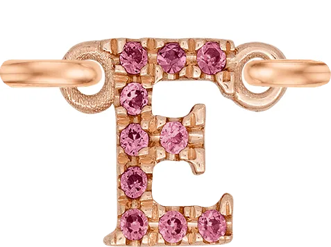 Rose Gold, Pink Sapphire Letter