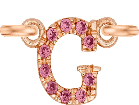 Rose Gold, Pink Sapphire Letter