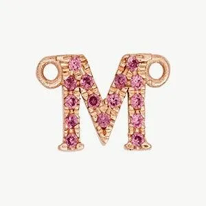 Rose Gold, Pink Sapphire Letter