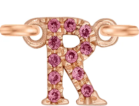 Rose Gold, Pink Sapphire Letter