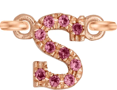 Rose Gold, Pink Sapphire Letter