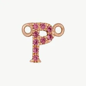 Rose Gold, Pink Sapphire Letter