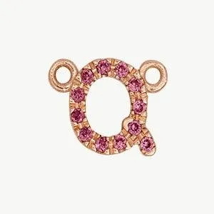 Rose Gold, Pink Sapphire Letter
