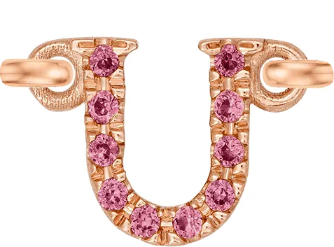 Rose Gold, Pink Sapphire Letter