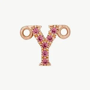 Rose Gold, Pink Sapphire Letter