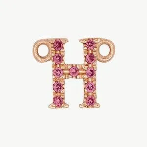Rose Gold, Pink Sapphire Letter