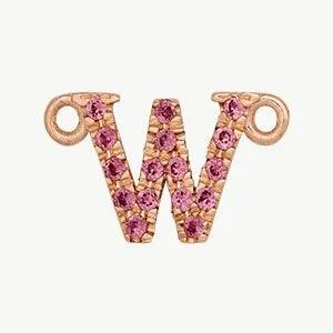 Rose Gold, Pink Sapphire Letter