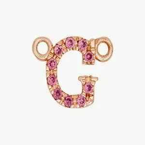 Rose Gold, Pink Sapphire Letter