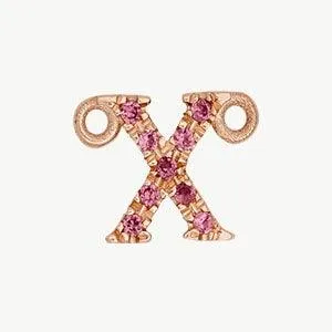Rose Gold, Pink Sapphire Letter