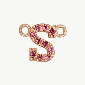 Rose Gold, Pink Sapphire Letter