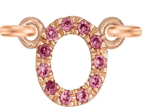 Rose Gold, Pink Sapphire Letter
