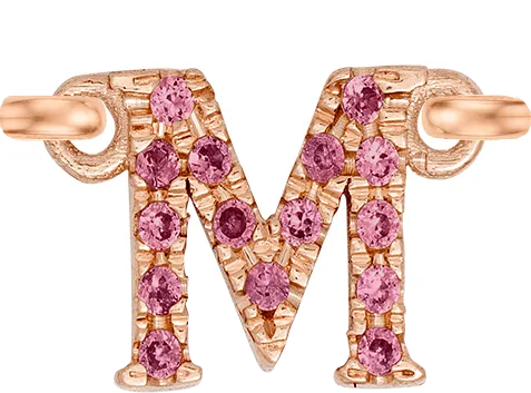 Rose Gold, Pink Sapphire Letter
