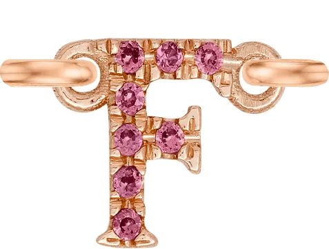 Rose Gold, Pink Sapphire Letter