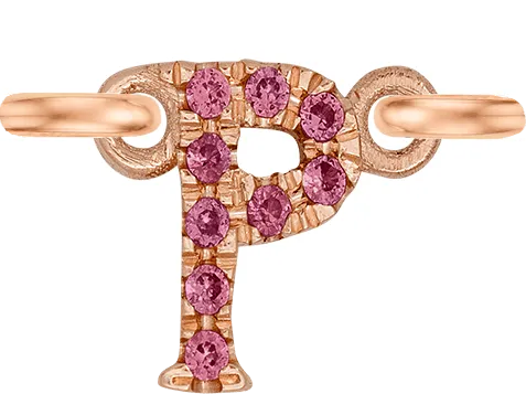 Rose Gold, Pink Sapphire Letter
