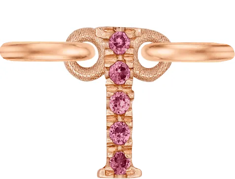 Rose Gold, Pink Sapphire Letter