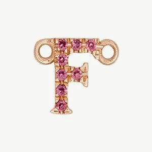 Rose Gold, Pink Sapphire Letter