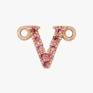 Rose Gold, Pink Sapphire Letter