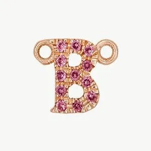 Rose Gold, Pink Sapphire Letter