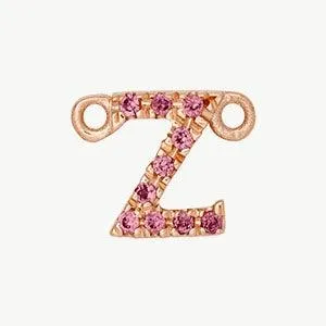 Rose Gold, Pink Sapphire Letter