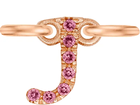 Rose Gold, Pink Sapphire Letter