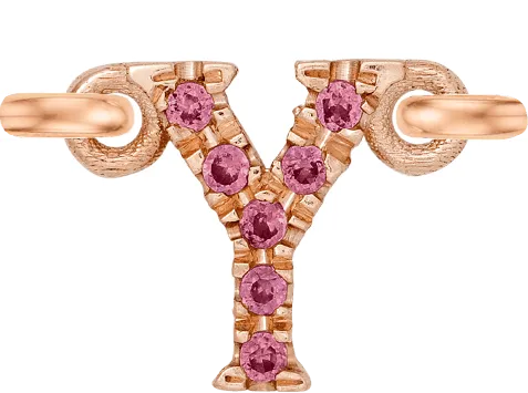 Rose Gold, Pink Sapphire Letter