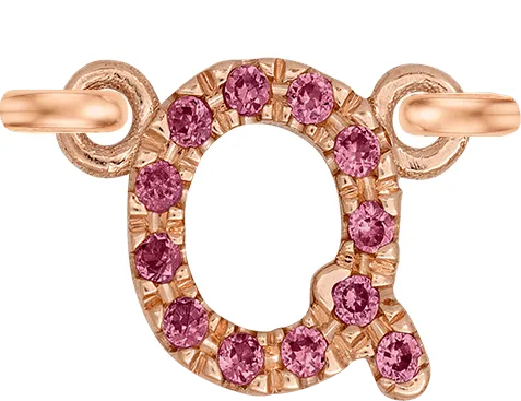 Rose Gold, Pink Sapphire Letter