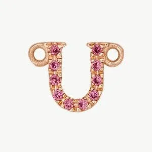 Rose Gold, Pink Sapphire Letter