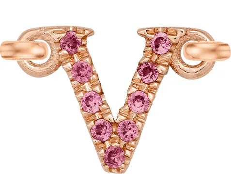 Rose Gold, Pink Sapphire Letter
