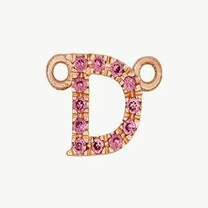 Rose Gold, Pink Sapphire Letter