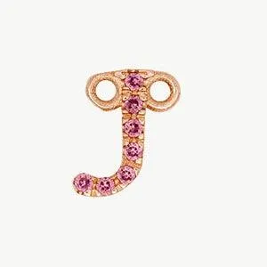 Rose Gold, Pink Sapphire Letter