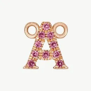 Rose Gold, Pink Sapphire Letter