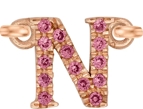 Rose Gold, Pink Sapphire Letter