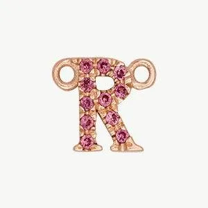Rose Gold, Pink Sapphire Letter
