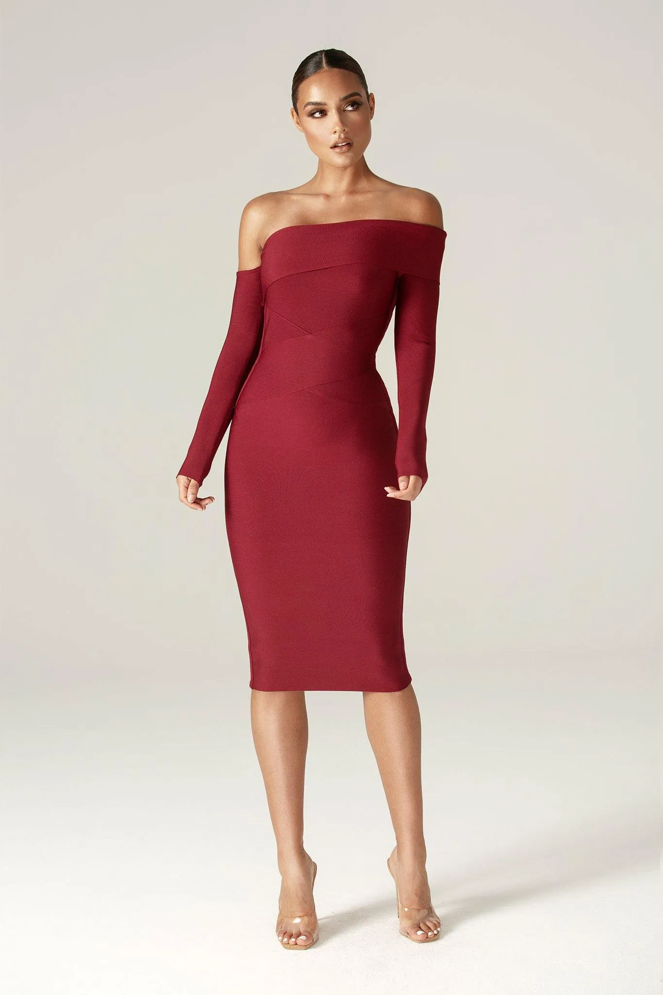 Shiva Bandage Dress (Maroon)
