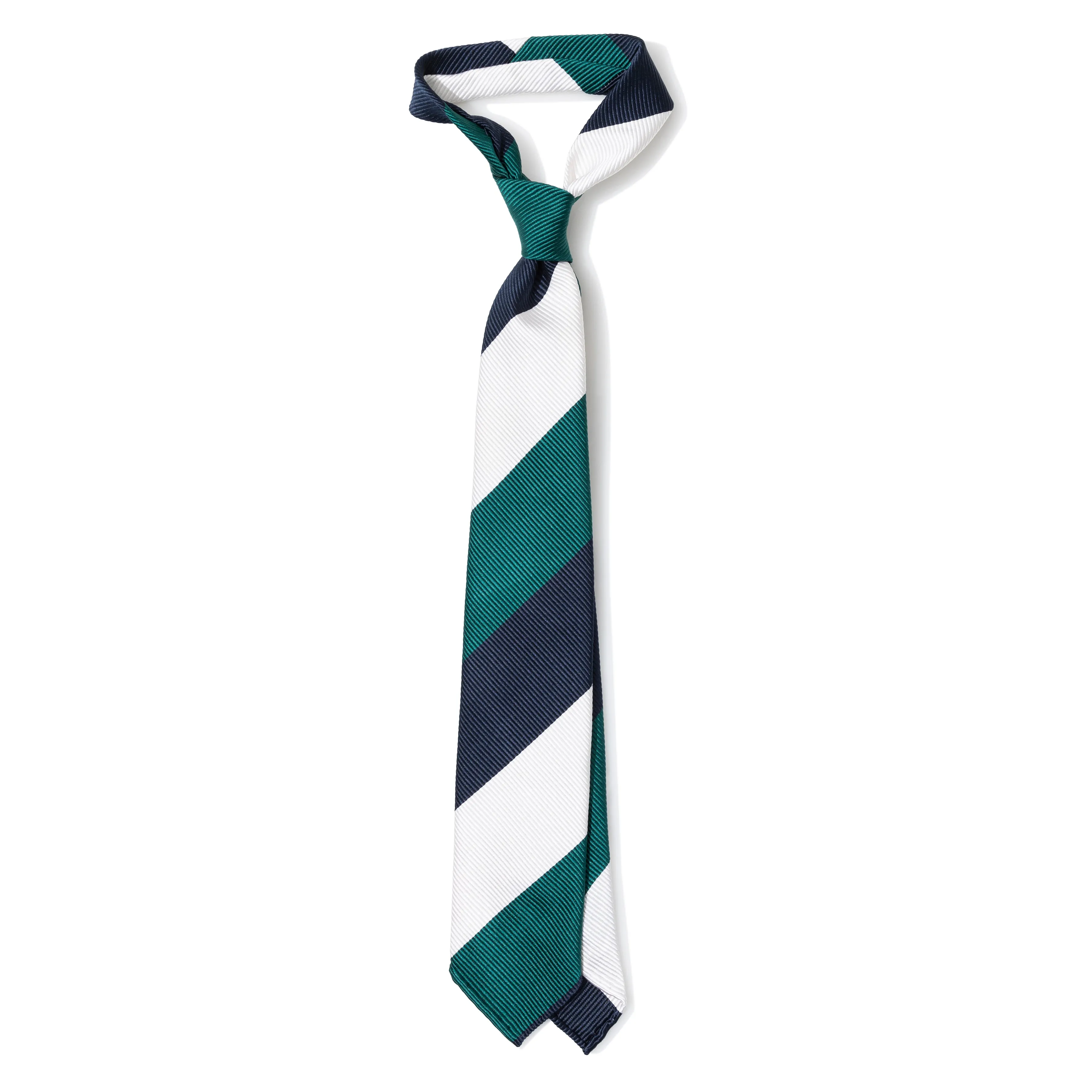 Silk Woven Repp Stripe Hand-rolled Tie