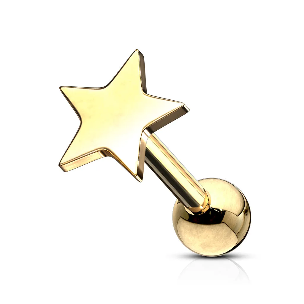 Single Star Barbell Hypoallergenic Stud