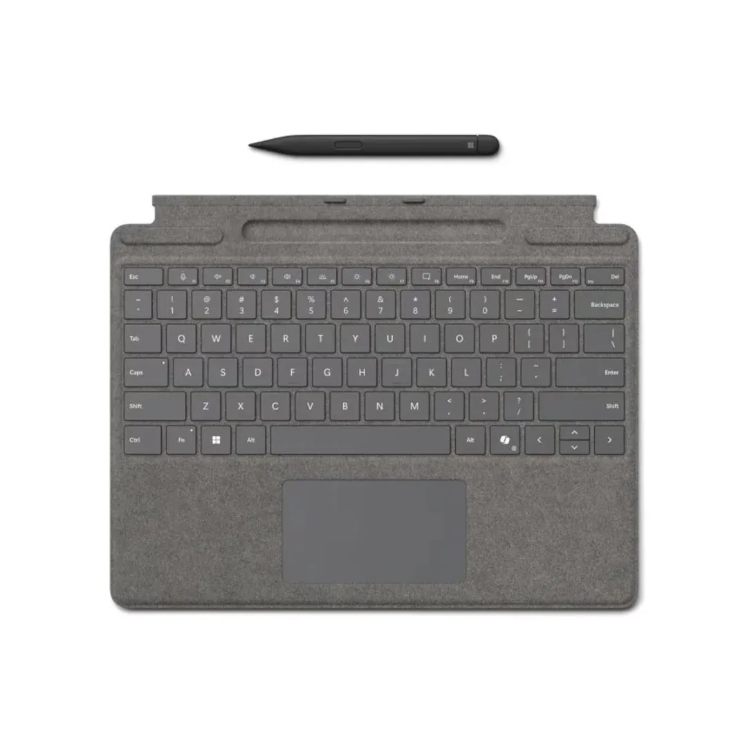 Surface Pro 10, 13" Tablet with Keyboard & Pen, Platinum, Intel Core Ultra 7 165U, Windows 11 Pro.