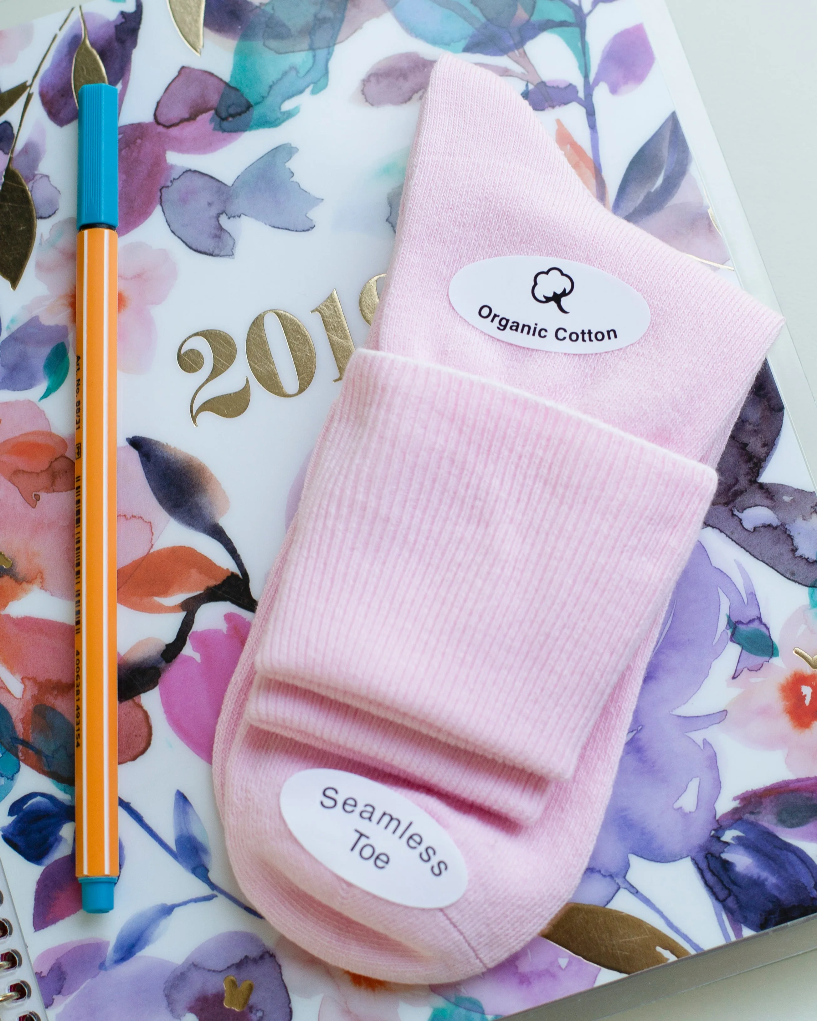 Turn Cuff Organic Cotton Seamless Toe 3 pair Pack | No Toe Seam Socks