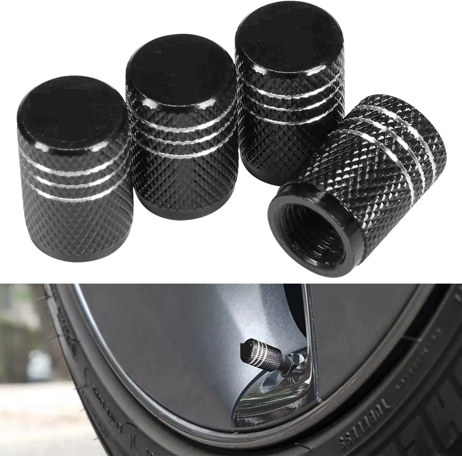 Valve Stem Caps 4 Pack Fit Suitable for Tesla 3/Y/S/X 2017-2023
