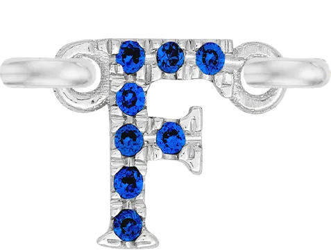 White Gold, Blue Sapphire Letter