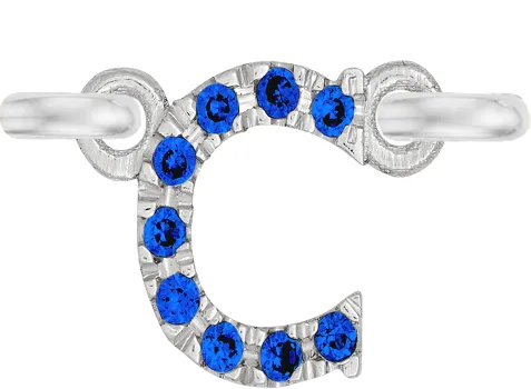 White Gold, Blue Sapphire Letter