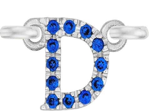 White Gold, Blue Sapphire Letter