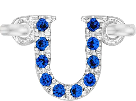 White Gold, Blue Sapphire Letter
